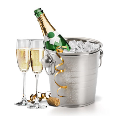 2 Pack Ice Bucket With Handles, 3L Beverage Tub, Galvanized Metal Ice Bucket