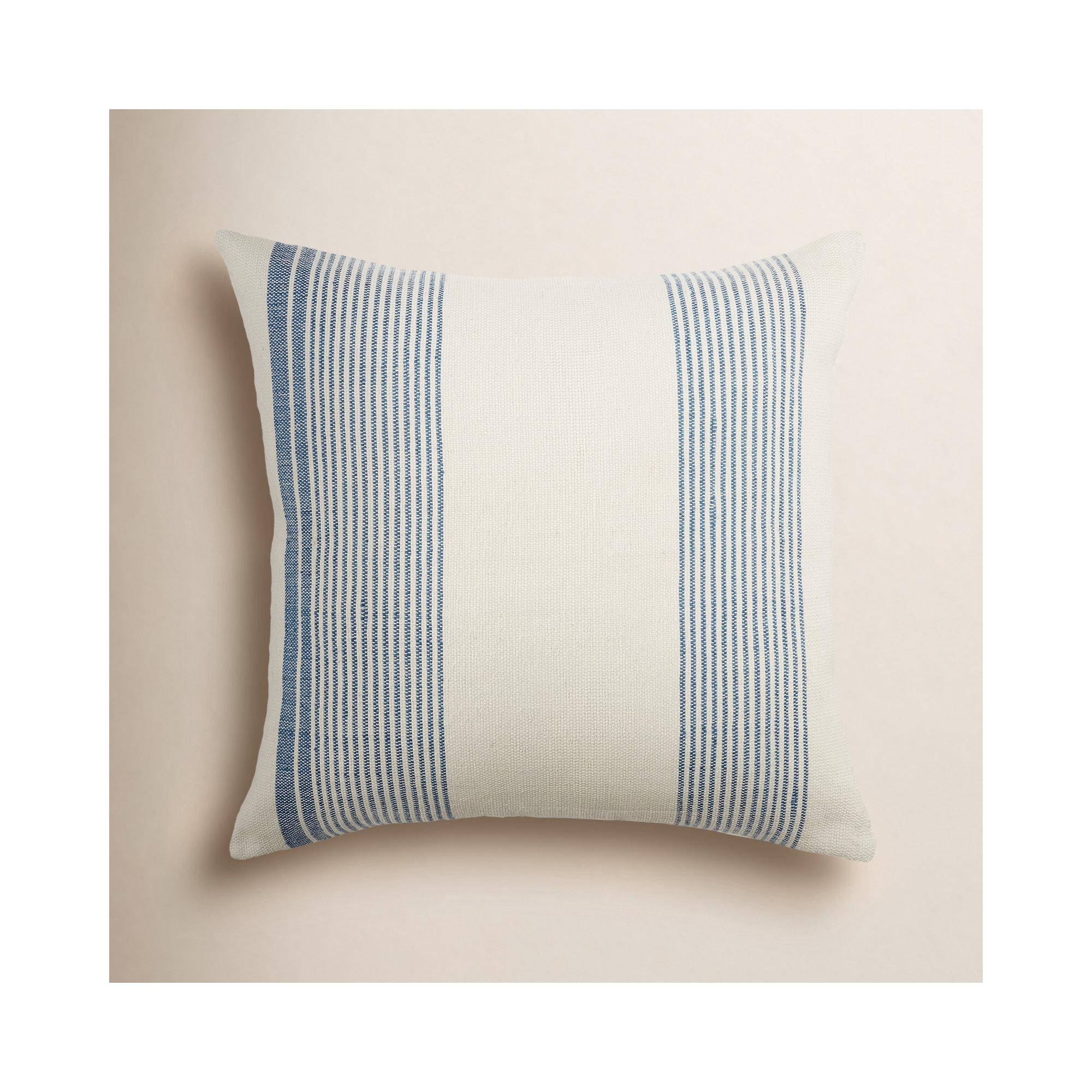 Sambuca Striped PET Yarn Indoor/Outdoor Throw Pillow, Blue/Ivory, Pillow Cover Only - No Insert