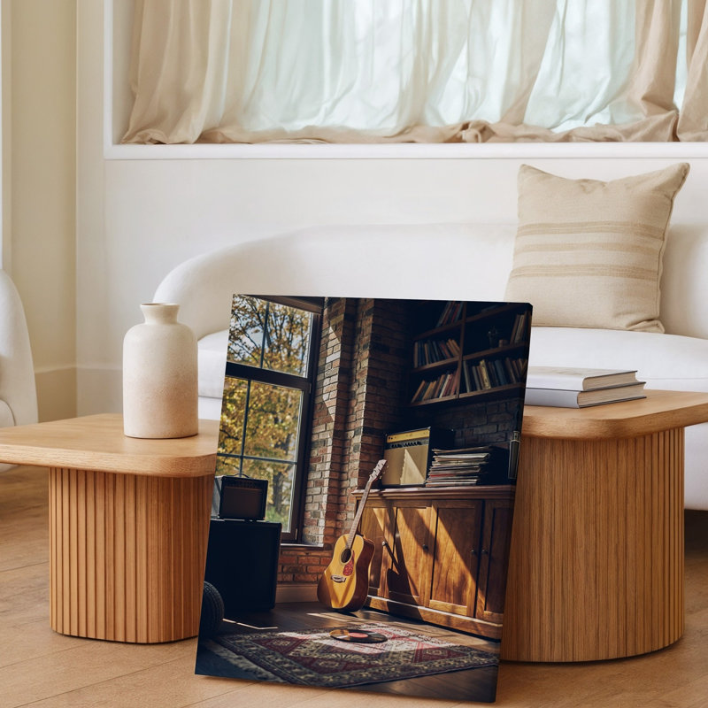 Toile, une chambre ensoleillée douillette avec une palette de couleurs chaudes avec art mural, H 20 po x l 20 po