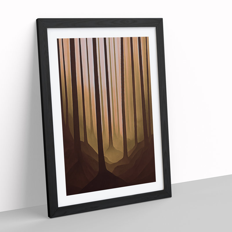 Abstract Autumnal Forest No.1 - Framed Print, Black, 34cm H x 25cm W x 2cm D