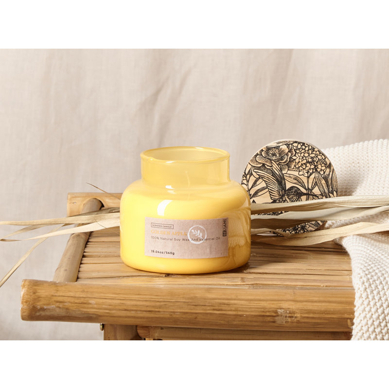 Scented Jar Candle, Yellow, Fruity
