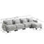 Canapé modulaire moderne en L avec repose-pieds et 4 coussins - Design ergonomique incurvé, assemblage facile-1665973562