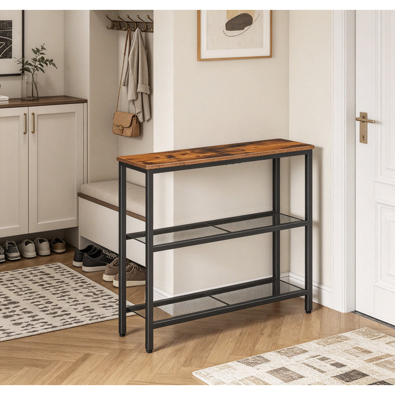 Console de table d'entrée étroite, Brun rustique