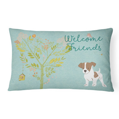  Coussin intérieur / extérieur Welcome Friends Jack Russell Terrier Puppy