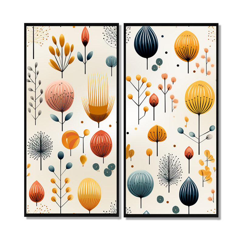 Haddad - Impressions sur toile Midcentury Large, 20" H x 24" W, Impression encadrée flottante, Black