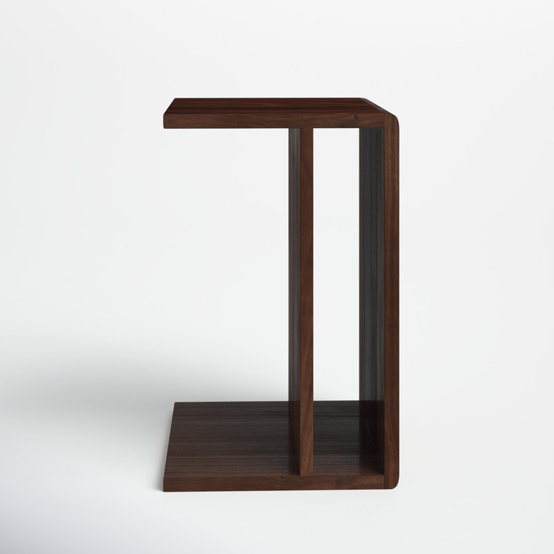Kegan Solid Wood End Table, Natural Walnut
