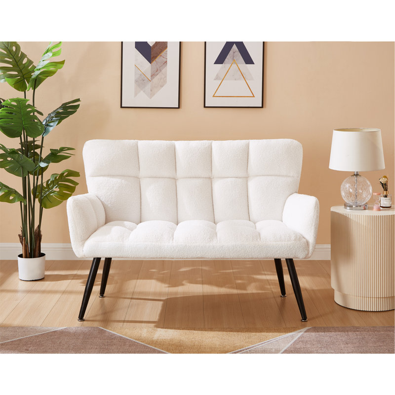 Comfortable And Stylish Loveseat Sofa For Relaxing And Entertaining, White