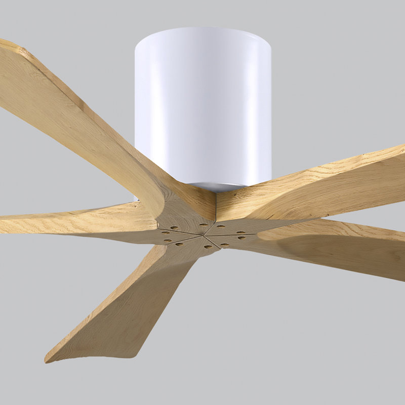 Ventilateur à pales encastré 5 pales Irene, Bronze brossé, Finition du boîtier du ventilateur, Ton érable clair