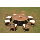 3 Seats 4 Pcs Grade-A Teak Wood Dining Set: 60" Round Table And 3 Devon Armless Chairs #01Dv73