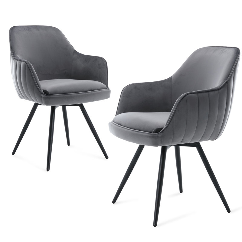 Swivel Dining Armchair, Deep Gray