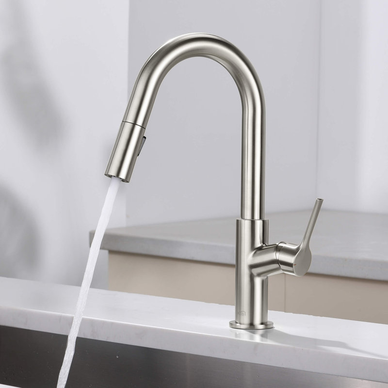 KIBI Fusion Pull Down Kitchen Faucet, Brushed Nickel