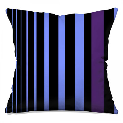 Coussins décoratifs noirs et bleus à rayures