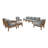Ensemble de conversation modulaire en teck avec coussins 10 pièces Marina-64358547