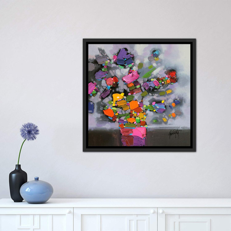 Bouquet II par Scott Naismith - reproduction d'art, Toile encadrée noir délavé, H 26 po x l 26 po x P 1,5 po
