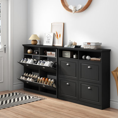 Red Barrel Studio® Shoe Cabinet With Flip Drawers, Freestanding