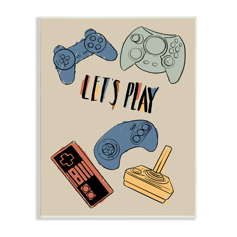 «Let's Play Expression Vintage» par Milli Villa - impression, H 19 po x l 13 po, Bois