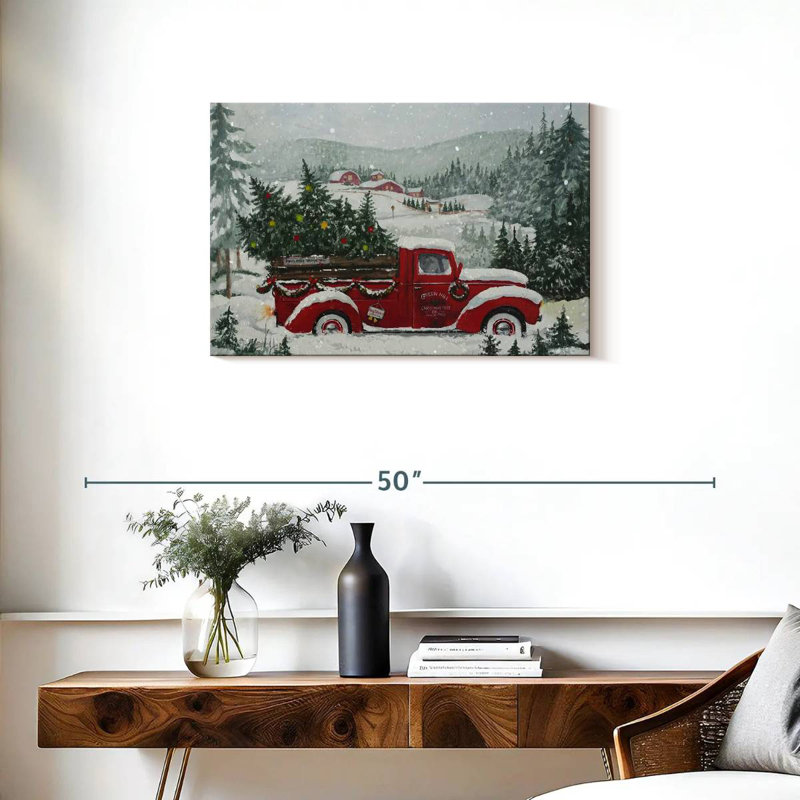 Camion rouge de Noël, H 20 po x l 30 po