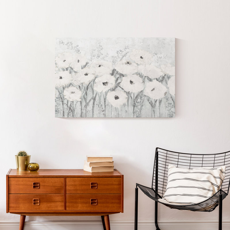 «Florals In Gray», reproduction sur toile