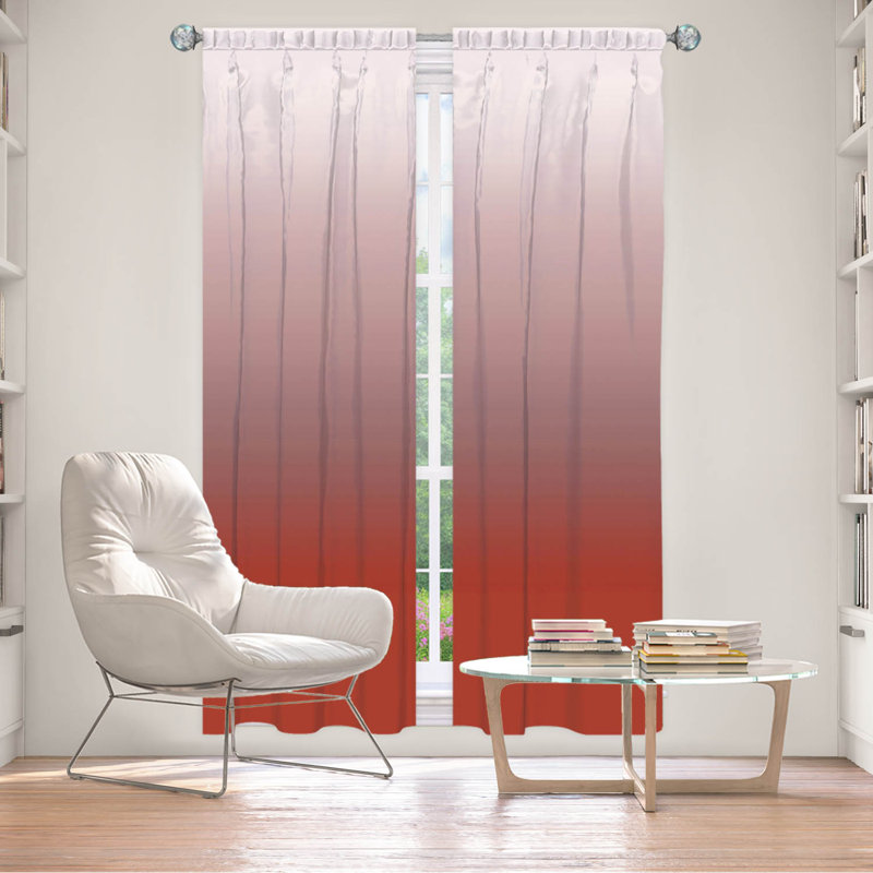 Vandela Room Darkening Curtain Pair, 20" W x 82" L, Aurora/Red/Gray