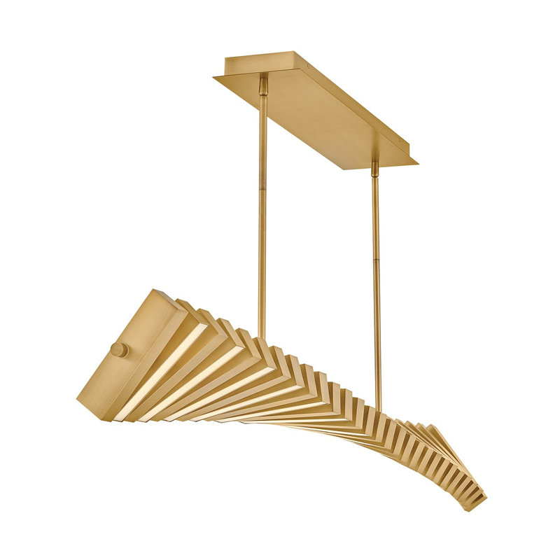 Stitch Steel Dimmable LED Chandelier, Lacquered Brass