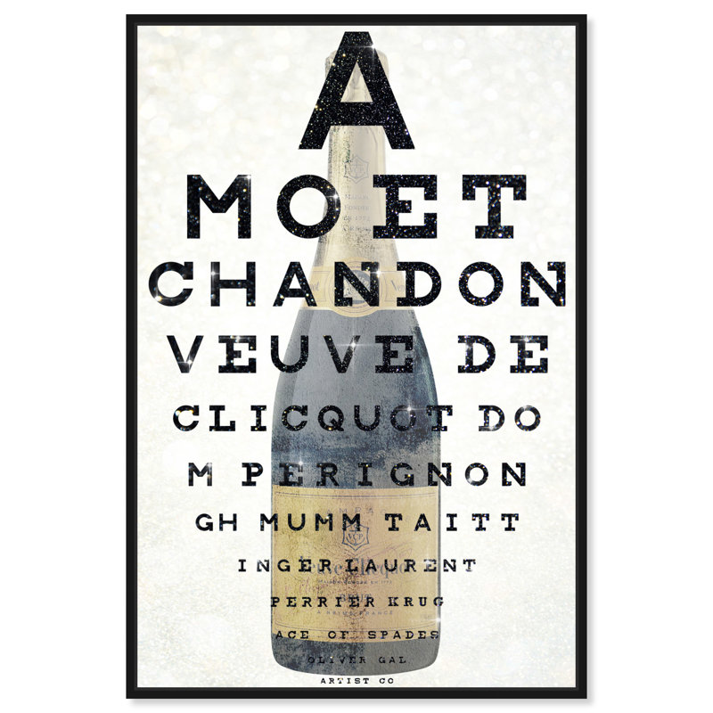 Drinks and Spirits Champagne Eye, impression sur toile, H 30 po x l 20 po, Toile avec cadre noir