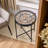 Metal End Table with Clear Clock Tabletop