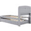Lit plateforme simple TG avec station de charge et rangement, tête de lit à DEL, grand choix de rangement gris, tête de lit-1832227093