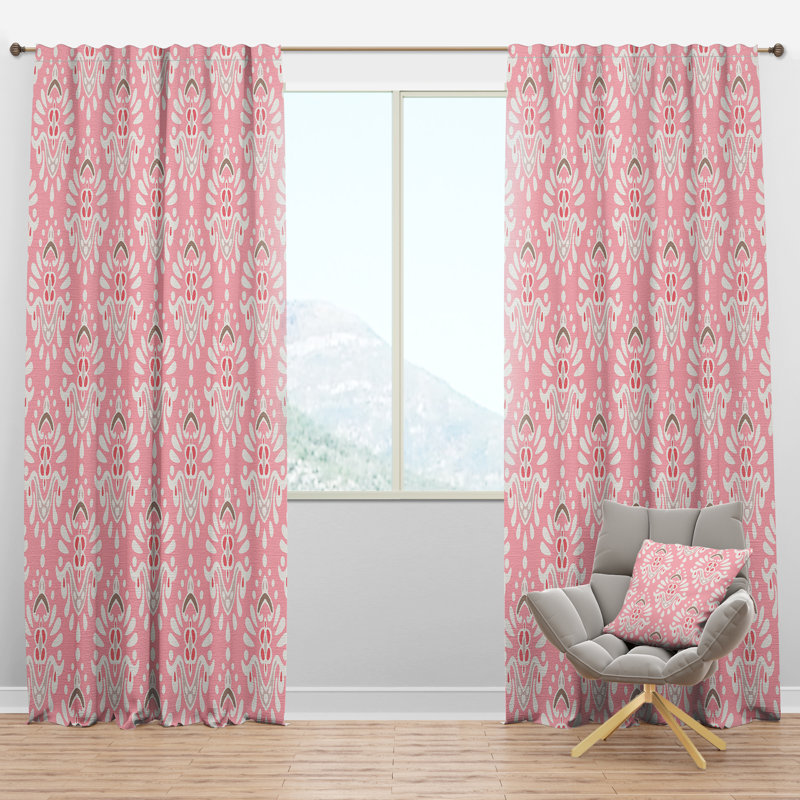 Joli motif de carreaux roses - Rideau Lake House - Velours obscurcissant - 1 panneau, l 52 po x L 120 po