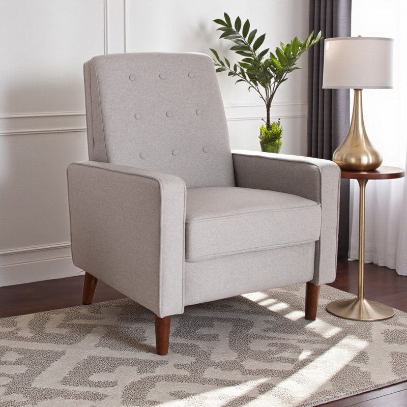 Fauteuil inclinable manuel standard de 29,53 po de large Glossop, Gris foncé
