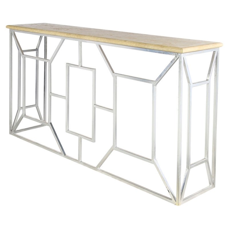 Porto 72'' Console Table, Lite Travertine