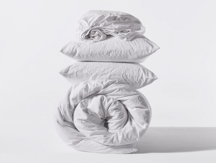 Organic Crinkled Percale 100% Cotton Sheet Set