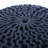Modern Cotton Round Pouf, Navy Blue-1784023927