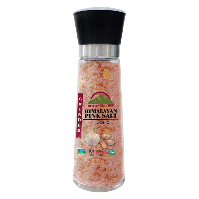 Himalayan Chef Pink Salt and Pepper Grinder Set of 2 - Adjustable Ceramic  Himalayan Salt Grinder & Pepper Grinder - Tall Glass Salt and Pepper  Shakers