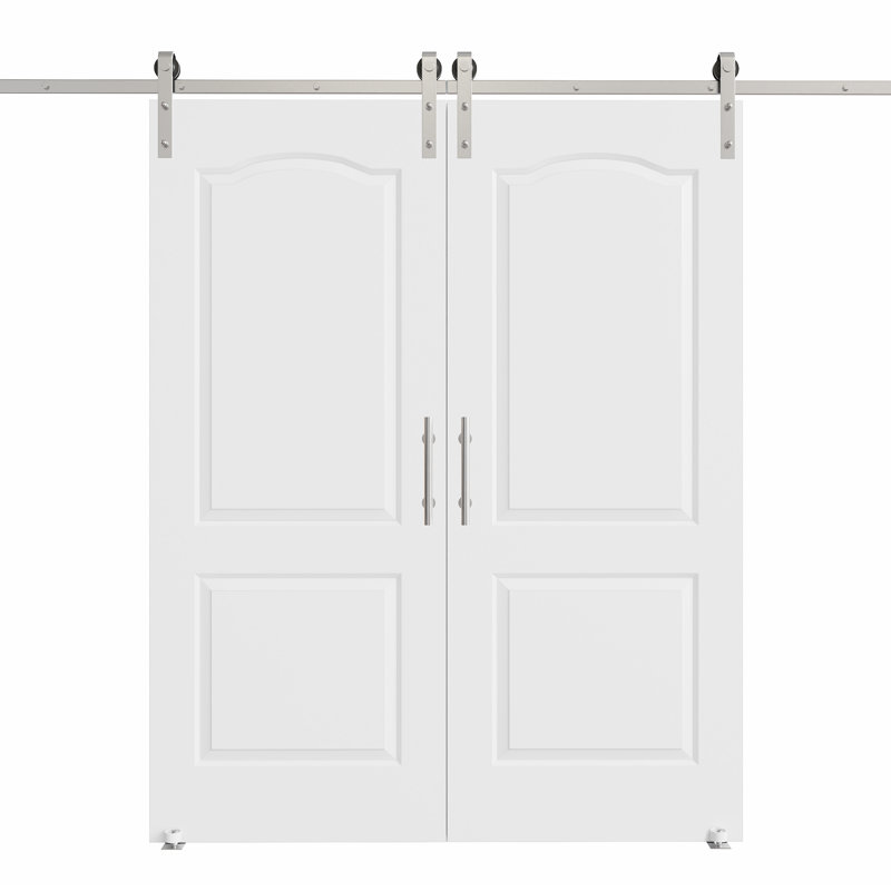 Porte de grange coulissante en bois 80 po H 2Lite, 64 po x 80 po