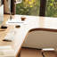 Noyer clair + bureau en bois massif en forme de L noir + fer-1848482741-1848482736