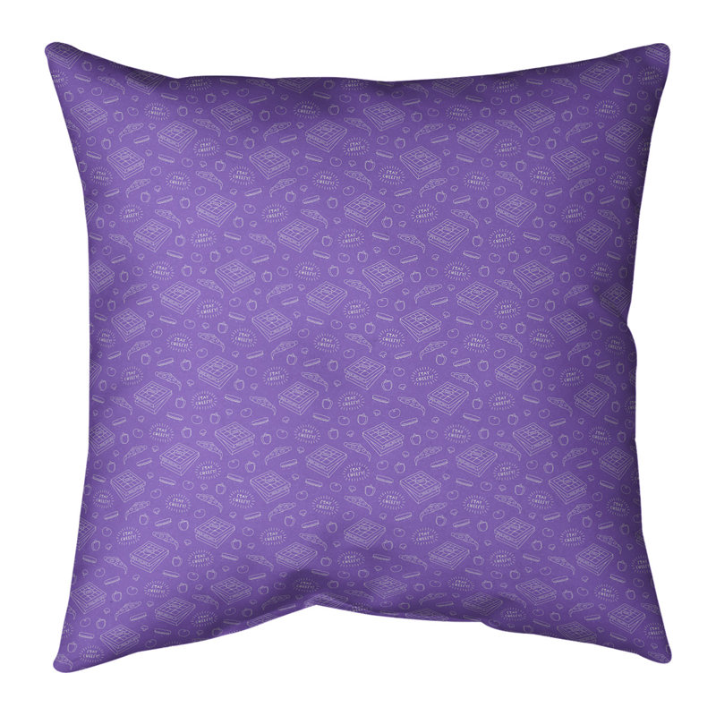 Coussin Katelyn Elizabeth, H 18 po x l 18 po, Pas de bourre, Pourpre / Blanc cassé