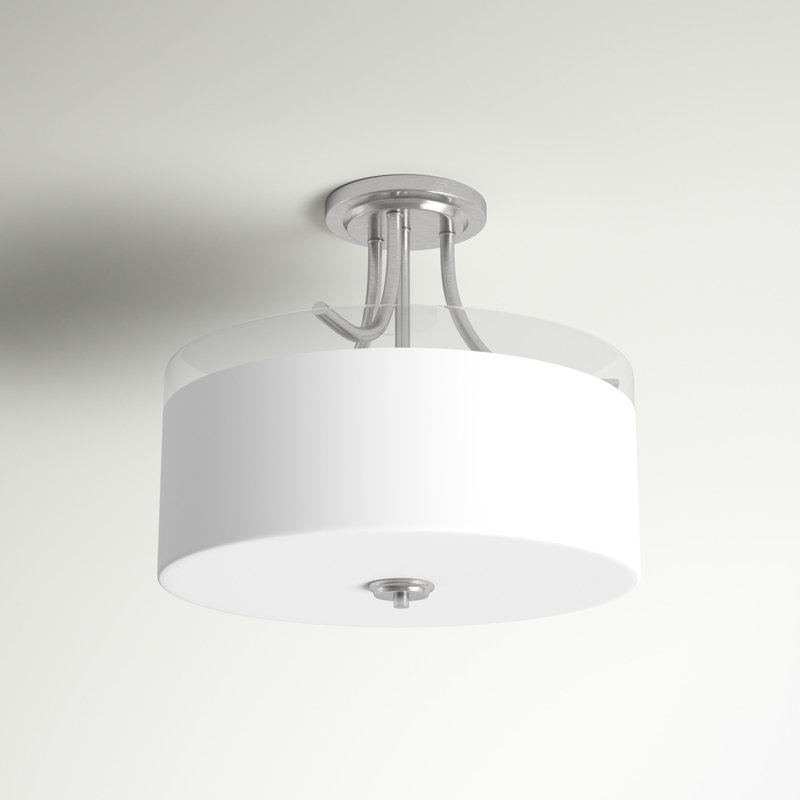 Plafonnier semi-encastré 3 lumières 15,25 po Yazmin, Sienne brûlée, Non
