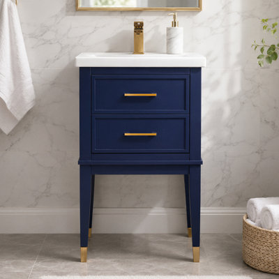 Ensemble de meuble-lavabo simple avec plateau en porcelaine Collection Clara