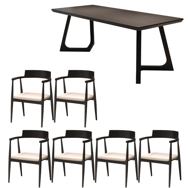 Modern simple solid wood dining table set., 29.5"H x 70.8"L x 31.4"W