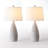 26" Farmhouse Resin white Table Lamp with Pre-Assembled Linen Shade and 3-Way Dimmable for Bedroom and Living Room