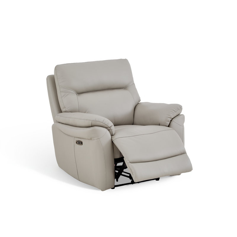 Tationa 99cm Wide Leather Match Standard Recliner, Leather Match - Grey