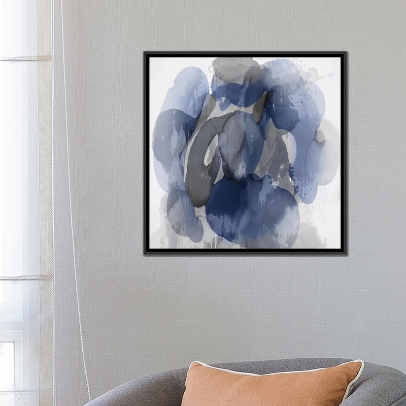 Flow I by Kristina Jett - Print, 18" H x 18" W x 1.5" D, Black Framed Canvas, No Mat