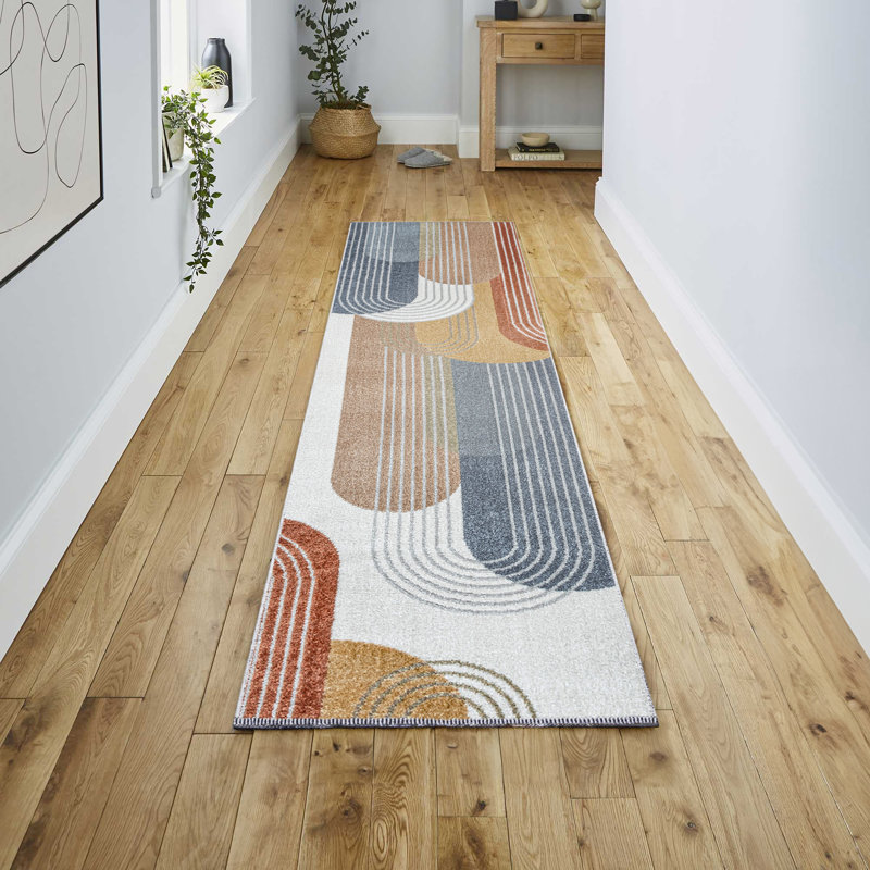 Gladimir Contemporary Minimalist Machine-Washable Multi Rug, Runner 2' x 7'10"
