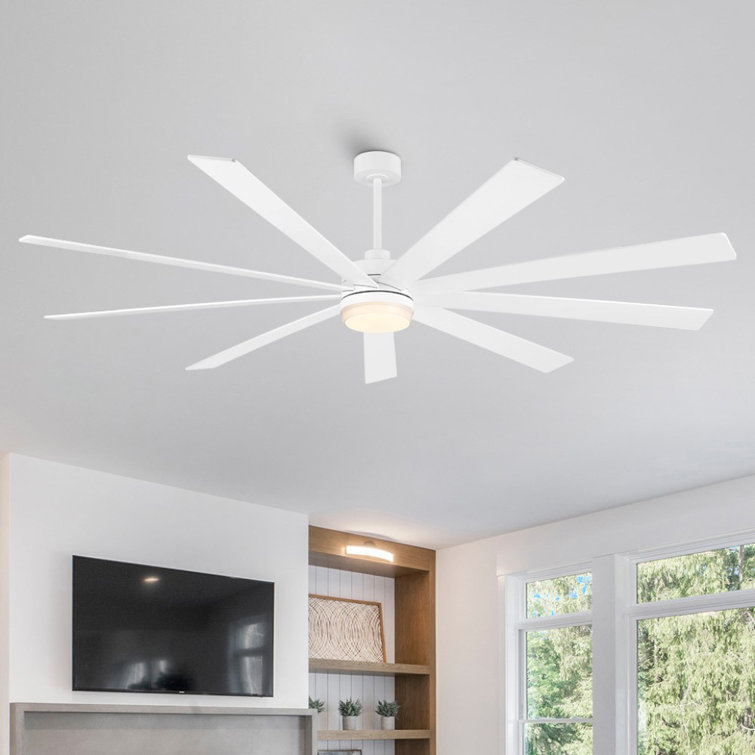 72" Meadowlands 9 - Blade LED Standard Ceiling Fan with Remote Control and Light Kit Included