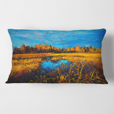 Orange Meadows Under A Light Blue Sky