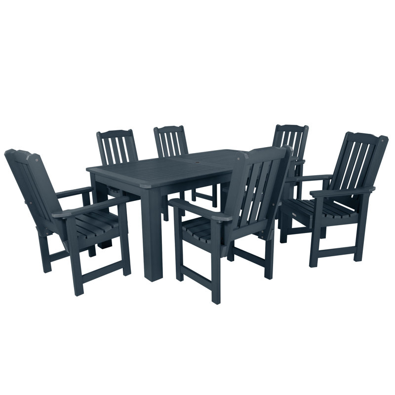 Ensemble repas pour 6 personnes Kile, Bleu fédéral, L 72 po x l 42 po x H 30 po
