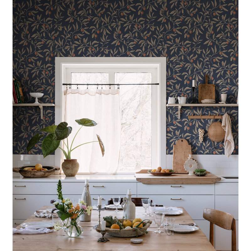 Villa Dalaro 2 Floral Wallpaper Roll, Classic Blue