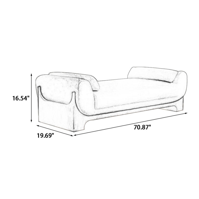 70.87" Solid wood Bench