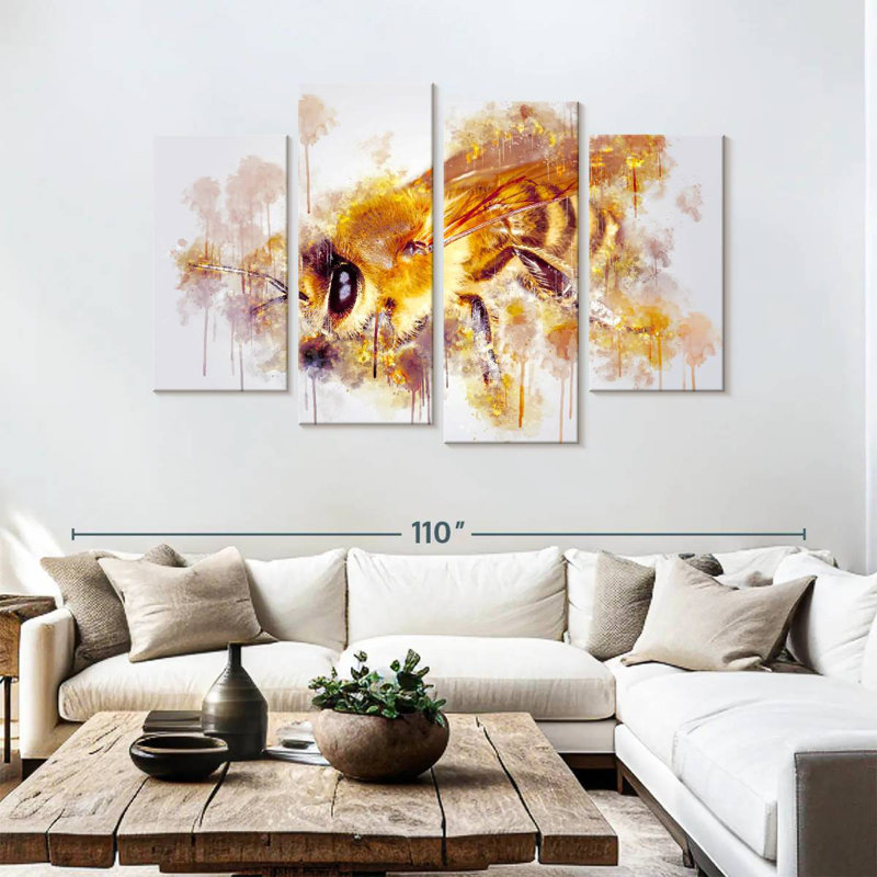 Colored Honey Bee, 54" H x 84" W