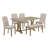 6-Piece Farmhouse Dining Table Set, Rectangular Trestle Table and 4 Upholstered Chairs & Bench for Dining Room-1757978319
